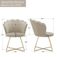 thumbnail image 3 of Duhome Velvet Accent Chair with Gold Metal Legs, Sherpa Makeup Vanity Guest Chair Bedroom Chair, Khaki, 3 of 8