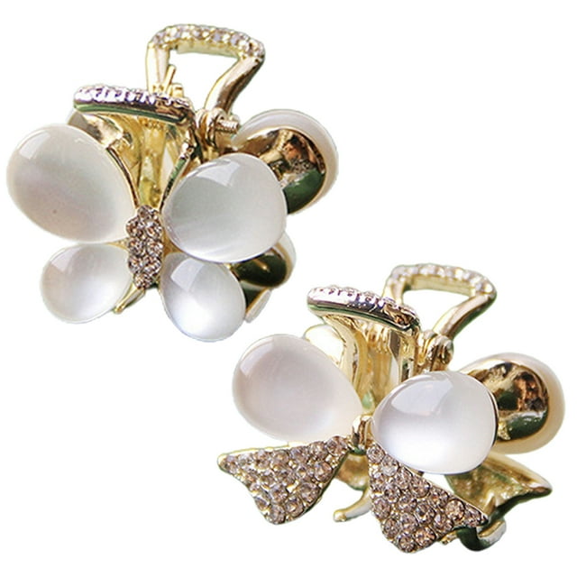 Hair Clamp Clip Fashion: 2PCS Fake Opal Small Hair Catch Barrette Hair Accessory