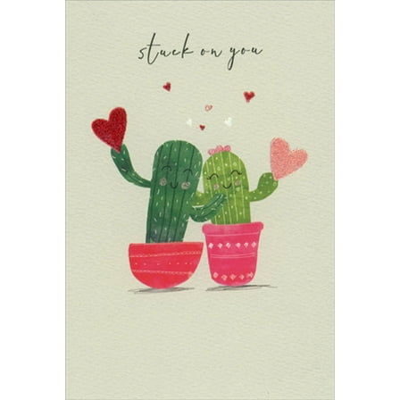 Pictura Cactus Couple Holding Hearts Our Wedding Anniversary Card