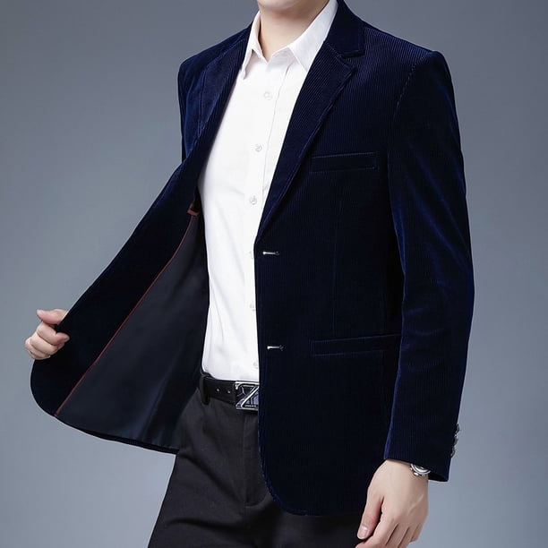 Traje pequeño de pana para hombre de otoño e invierno, traje convencional, cuello, color primario, color sólido, traje de hombre coreano