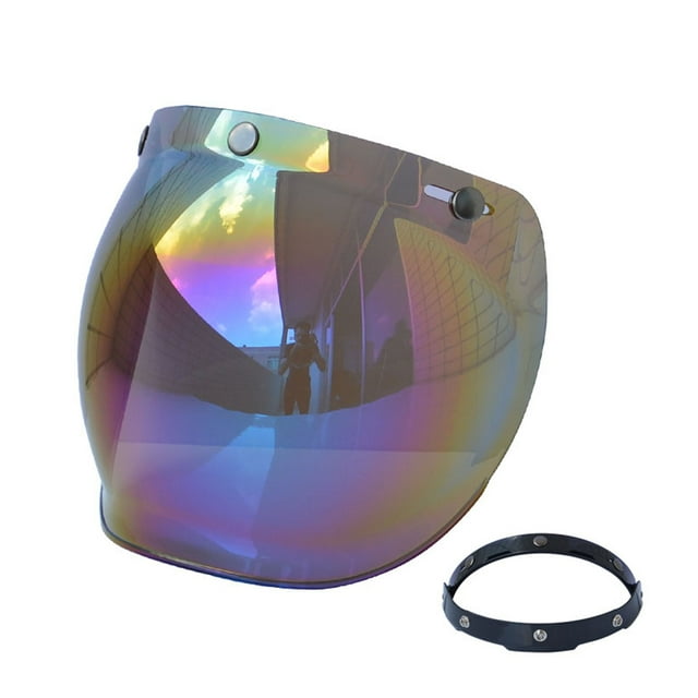 Motorcycle -UV -Scratch Helmets Lens Retro Bubble Visor Wind Lens Universal for Standard 3-Snap Open Face Helmets