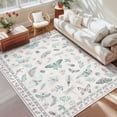 thumbnail image 1 of GlowSol  4x6 Charming Botanical Butterfly & Insect Washable Area Rug, Non-Slip Low-Pile Stain Resistant Floor Carpet for Living Room Bedroom Nursery Home Decor, Beige, 1 of 9