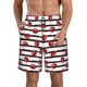 thumbnail image 1 of Balery Ladybugs on Black and White Striped1 Traje de Baño Estilo Hawaiano para Hombre, Shorts de Secado Rápido con Bolsillos-Medium, 1 of 6