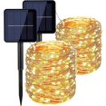 thumbnail image 1 of Guirnaldas de luces solares para exteriores, [paquete de 2] 22 m, 200 luces LED de cadena solares, 8 modos, luces de cadena para árbol de Navidad, luz decorativa para jardín, patio, hogar, C, 1 of 5