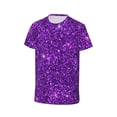 thumbnail image 3 of Honeii Purple Glitter Print Kids Boy T-Shirt,Breathable Round Neck Tee,Stylish Summer Tee for Boys, for Outdoor Activities and Casual Wear, 3 of 7