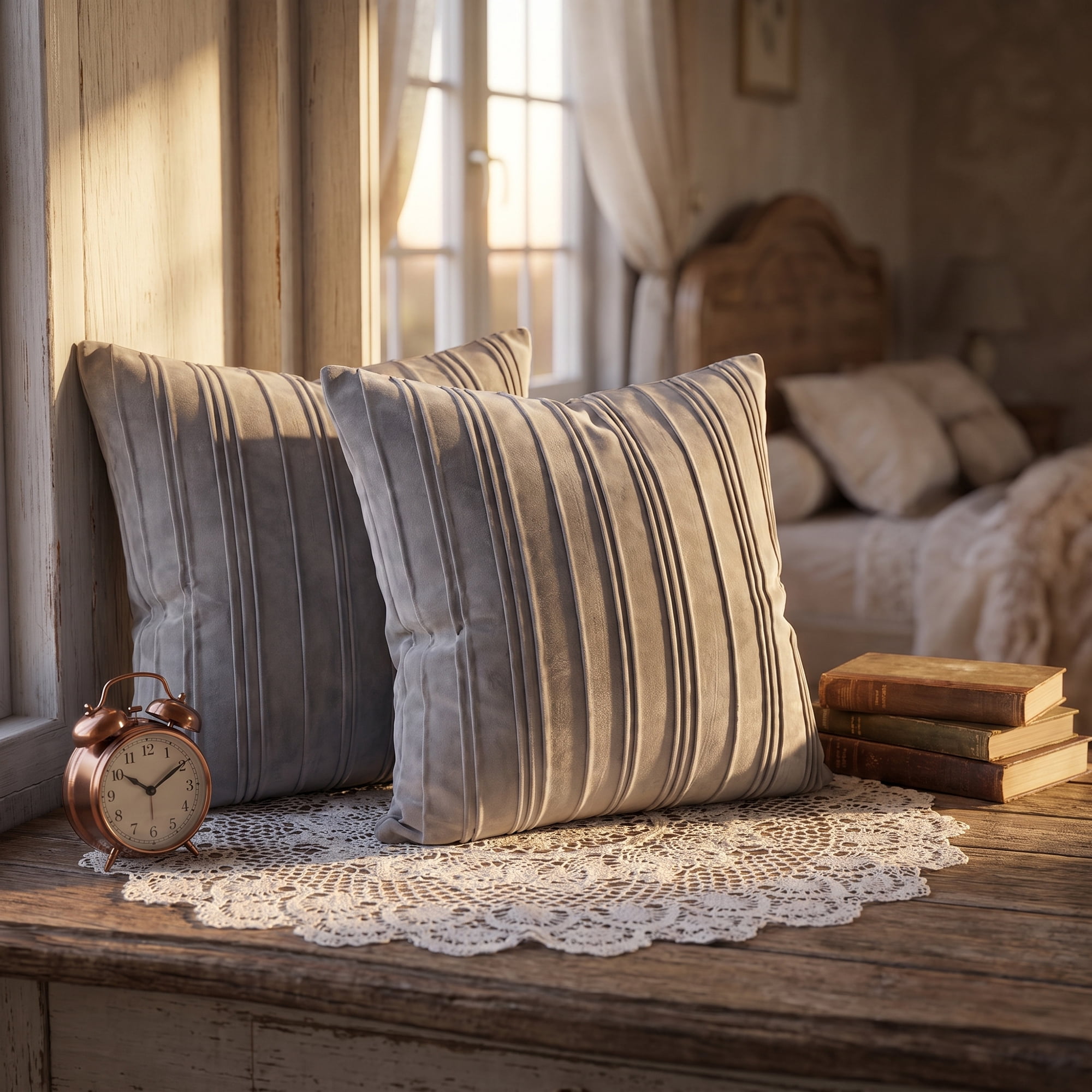 Unique Bargains 2Pcs Textured Throw Pillow Covers Couch Cushion Cases Grey 18" x 18"
