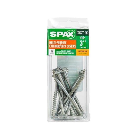 No. 10 x 3 in. Star Flat Head Deck Screws, Gray - Pack of 16
