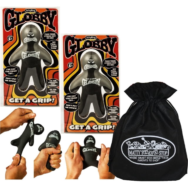 Set de regalo para aliviar el estrés Schylling Globby Guy, paquete de 2 con bolsa