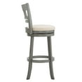 thumbnail image 5 of Weston Home Shapel Lattice Back 29"H Swivel Bar Stool, Antique Grey Finish, Beige Linen, 5 of 6