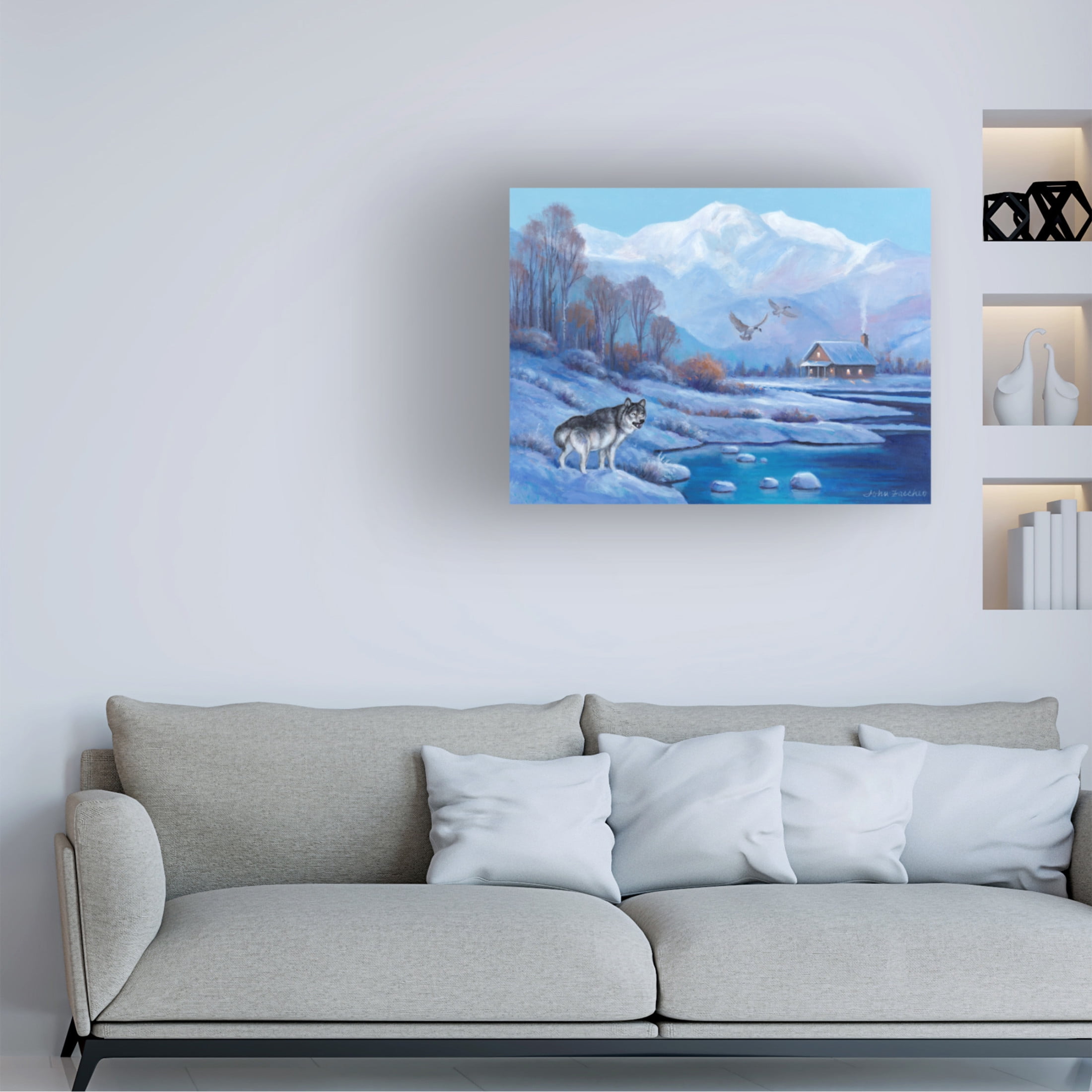 Canvas Wall Art - John Zaccheo 'Natures Gift to Winter' Wall Art for Living Room, Bedroom, or Office Décor by Trademark Fine Art - 32 x 24 Inches