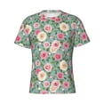 thumbnail image 4 of Vsdgher Rose Flowers Print Men's Dry Fit Mesh Athletic Shirts Moisture Wicking Tennis T-Shirt Tops, 4 of 9