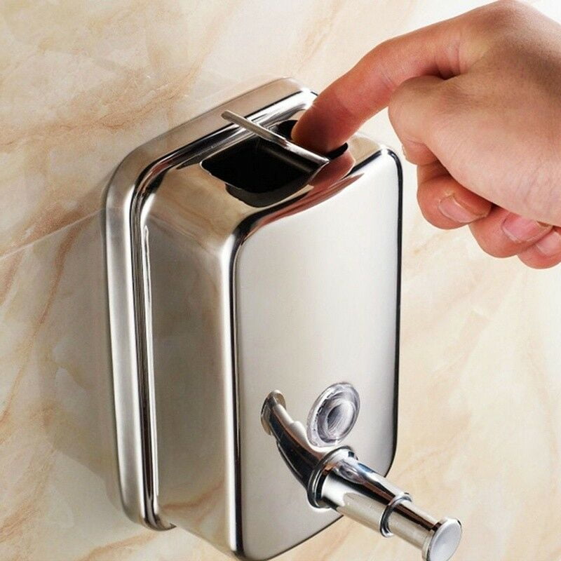 Hand Soap Shampoo Dispenser Wall Mounted Soap Box 500ML Stainless Steel NP2X 