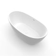 thumbnail image 6 of JERFIT 61" Modern Freestanding Soaking Bathtub, Matte White Solid Surface, Deep Soak Tub for Bathroom, 6 of 10