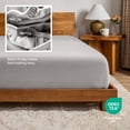 thumbnail image 6 of Bare Home Flannel Fitted Sheet - 100% Flannel Cotton - Double Brushed - Twin XL, Light Gray, 6 of 8