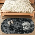 thumbnail image 3 of Yeerswag Fluffy Plush Shaggy Black Area Rug, 2.6’ x 5.3’, Non-Slip, 3 of 10