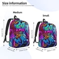 thumbnail image 2 of Balery Neon Free Play Mochila Clásica Impresa Básica para Viaje, Mochila Escolar Resistente al Agua, Mochila de Lona con Correas Ajustables-Medium, 2 of 5