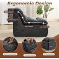 thumbnail image 3 of Boneless Chair, Double-Layer Armless Floor Sofa with High Density Memory Foam, No Assembly Togo Sofa, Chenille Bean Bag Chairs for Living Room, Bedroom, Comfy Cloud Chair (Grey), 3 of 14