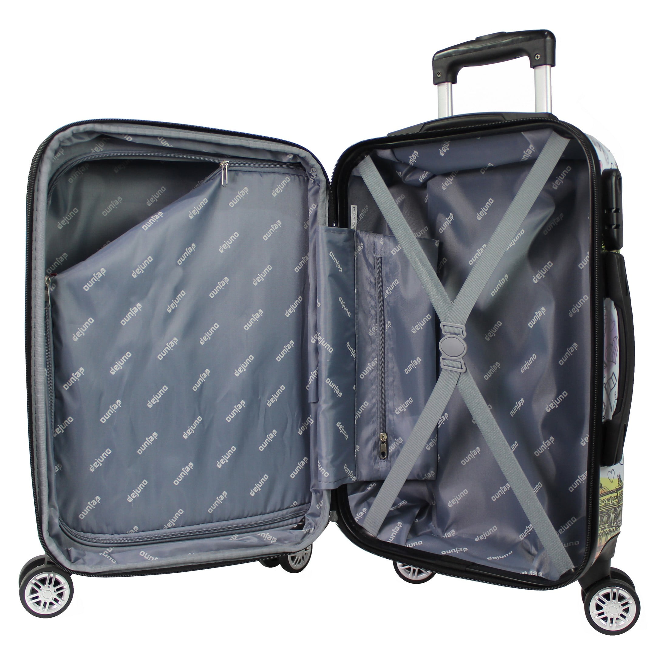 World Traveler Dejuno Parisian Landmarks 3-Piece Polycarbonate Expandable Spinner Luggage Set