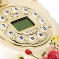thumbnail image 3 of Teléfono Vintage estilo flores Compatible con FSK DTMF sonido claro función de rellamada almacenamiento de números teléfono fijo Vintage, 3 of 8