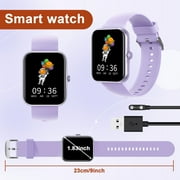 PTHTECHUS 1.83 Smart Watch for Kids Sport Smartwatch with 37 Sports Modes DIY Watch Touchscreen Phone Calls Music Calculator Excellent Gift for Teenage(Purple)