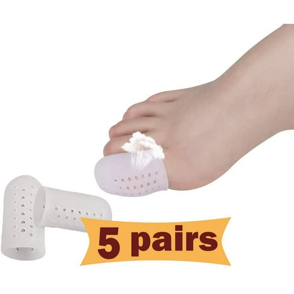 Little Toe Separator, Gel Toe Protector for Overlapping Toes, Curled Pink Toes, Relieve Friction Pain, Blister, 5 Pairs