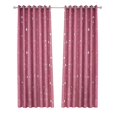 thumbnail image 1 of 1 Pc Simple Fashion Window Curtain Silver Stars Moon Blackout Curtain Heat Insulation Punching Curtain - 100x130cm (Pink), 1 of 4