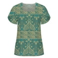 thumbnail image 2 of SMihono Hauts pour Femmes Été Mode Décontractée Col Montant Imprimé Pétale Manches Courtes - T-Shirts Grande Taille, 2 of 7