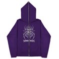 thumbnail image 1 of Sudaderas informales con estampado de calavera Y2k para hombre y mujer, sudaderas con capucha góticas para parejas, sudadera con cremallera de talla grande Harajuku Y2k, 1 of 4