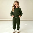 thumbnail image 2 of XAOFW Girl Outfits Long Sleeve Solid Color Sweatshirt Jogger Sweatpants Little Girls Fall Winter Cozy Clothes Sets 4-5 Years, 2 of 9