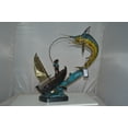 thumbnail image 2 of Nifao Old Man Fishing a Large Catch Bronze Statue – Home Decor Sculpture, 27"L x 13"W x 30"H, 2 of 10