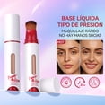 thumbnail image 2 of Press Foundation Stick, Cover Cream Stick with Pump and Soft Brush Applicator, Head Liquid Color-Changing Foundation Concealers, 24HWaterproof & Oil-Control ,Portable Hydrating Makeup Base,15ml, 2 of 5