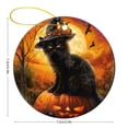 thumbnail image 2 of Christmas Tree Ornament Black Cat Wearing A Witch's Hat Custom 3" Ceramic 2024 Xmas Ornament Happy Halloween Holiday Ornament Christmas Holiday Decorations, 2 of 5