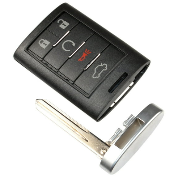 HQRP Remote Key Fob Shell Case Keyless Entry w/5 Buttons for Cadillac DTS STS 2008 2009 2010 2011 2012 2013