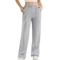 thumbnail image 2 of Womens Sweat Pants, Fashion Casual Solid Color Waist Sweatpants with Side Pockets, 2 of 6