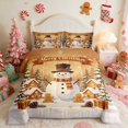 thumbnail image 2 of Manfei Snowman Full Size Comforter Sets Snow Bedding Comforter Set, Yellow Green 3-Pieces 1 Comforter and 2 Pillowcases, Xmas Reversible, 2 of 6