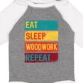 thumbnail image 4 of Inktastic Woodworking Eat Sleep Woodwork Repeat Boys or Girls Long Sleeve Baby Bodysuit, 4 of 5