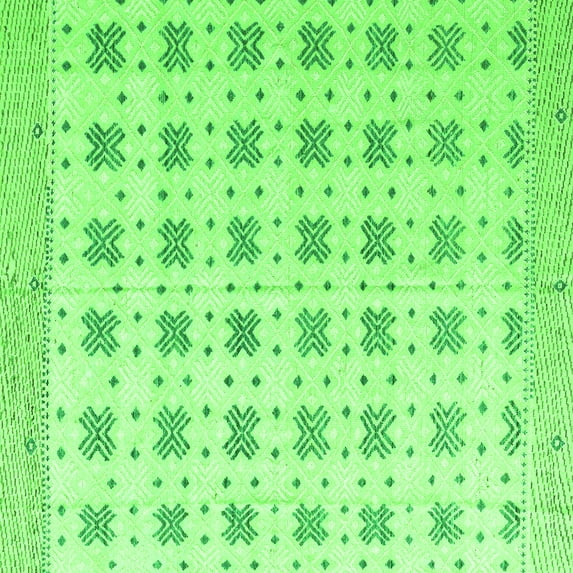 Ahgly Company Indoor Square Abstract Green Modern Area Rugs, 8' Square