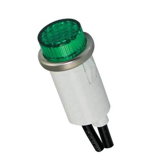 11-2374 - Indicateur 250V 12MM GRN Néon Dôme Plat