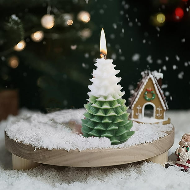 Xihbxyly Vela para Árbol de Navidad, Cera de Soja Vertida a Mano, Decoración Navideña, Ambiente Invernal Acogedor, Regalo Perfecto para Navidad, Hanukkah o Celebraciones Invernales, Tamaño 5,5 X 10 C
