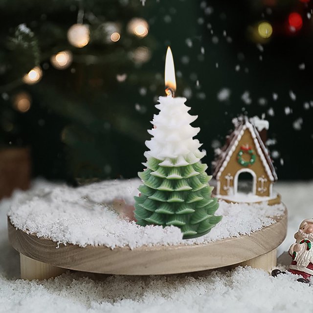 Oefntac Christmas Tree Decorations Christmas Tree Aromatic Candle Decoration Soybean Wax Gift Box Decorative Christmas Candle