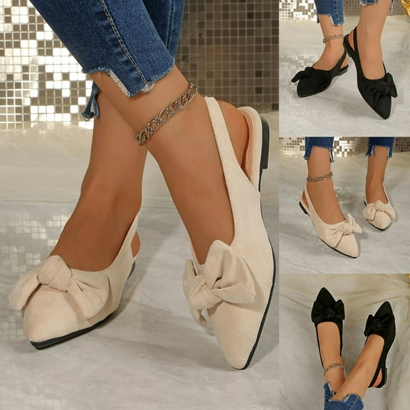 Women's Low Heels Shoes Solid Color Comfortable Casual Footwear for Outdoor and Indoor Leisure Activities