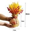thumbnail image 5 of Kripyery Resin Lucky Bag Vase Dried Wheat Flower Arrangement Long-Lasting Maintenance-Free Decoration Artificial Wheat Stems, 5 of 7
