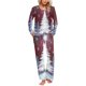 thumbnail image 1 of Puntoco Conjuntos de pijama cómodos para mujer, conjunto de pijama con cuello redondo, pantalones y bolsillo con estampado navideño para mujer, 1 of 5