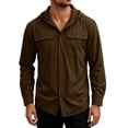 thumbnail image 2 of Yusimy Men's Solid Quick Dry Hooded Top with Pocket Long Sleeve Breathable UV Sun Protection Sports Shirt Casual Outdoor for Hiking, 2 of 7