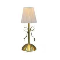 Cordless Bow 13" Table Lamp Fabric Shade Dimmable 3 Color Modern Bedside Lamp, Decorative LED Light for Bedroom, Reading Desk & Home Decor