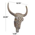thumbnail image 3 of DecMode Brown Polyresin Skull Bull Wall Decor, 3 of 8