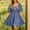Blue, variant on IUYRTFE Women's Flutter Sleeve Embroidered Mini Dress V Neck Tiered Ruffle Summer Casual A Line Dress