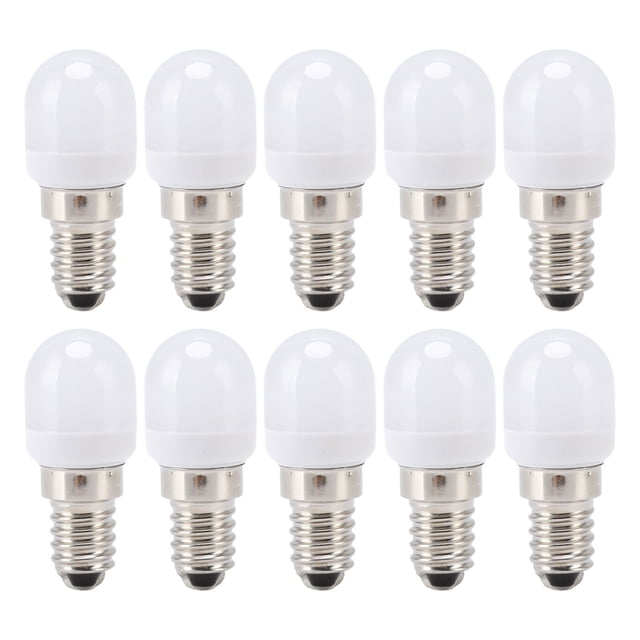 10 bombillas E14 de acero inoxidable de 1,5 W y 220 V, bombillas LED para lámparas de techo, armarios, paredes, mesas, luz blanca cálida