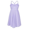 thumbnail image 5 of Xnihocha Kids Girls Ballet Dance Leotard Tutu Dress Cross Back Camisole Dress Modern Lyrical Dancewear Lavender L, 5 of 7