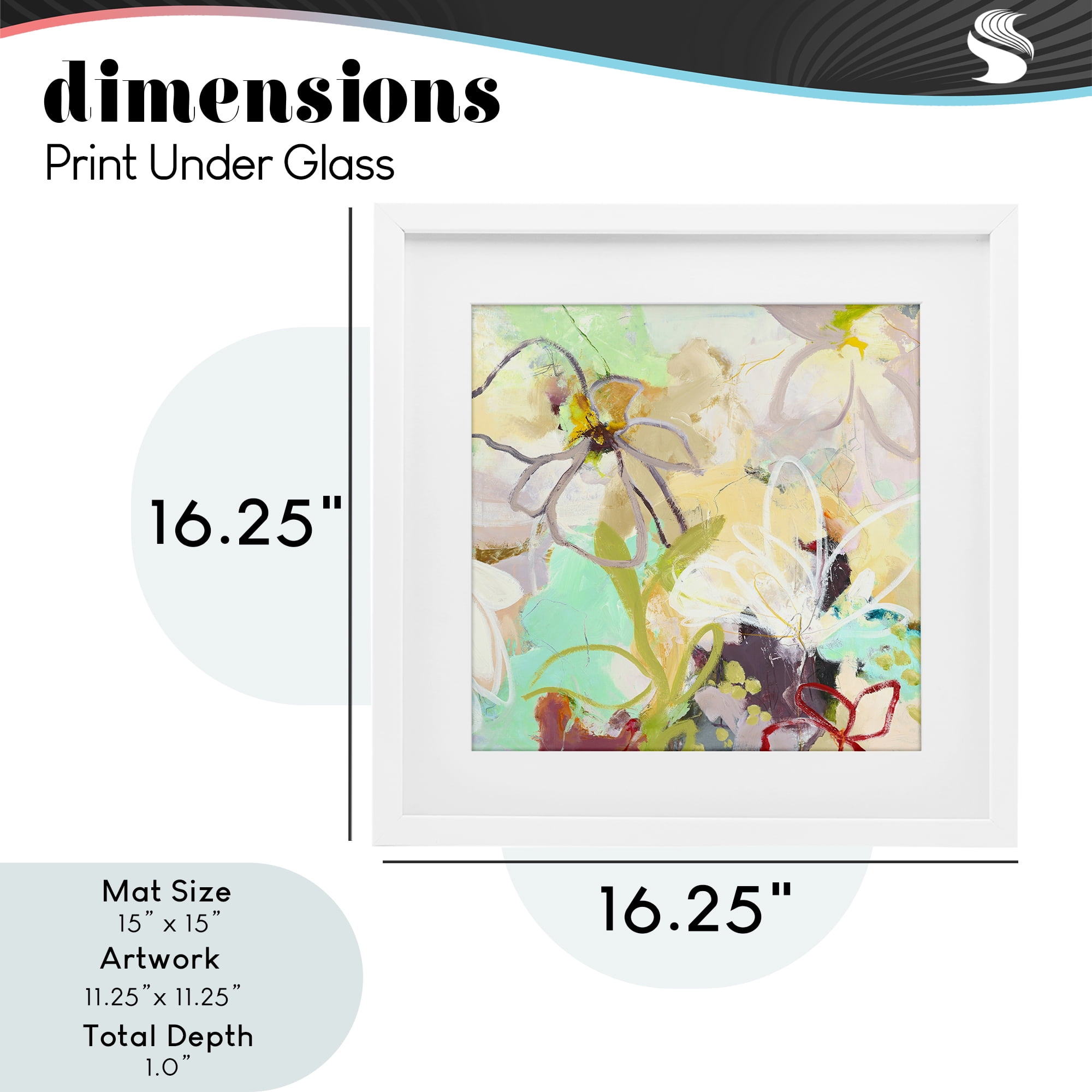 Last Days Of Spring Abstract White Framed Print Under Glass, design by Design Fabrikken